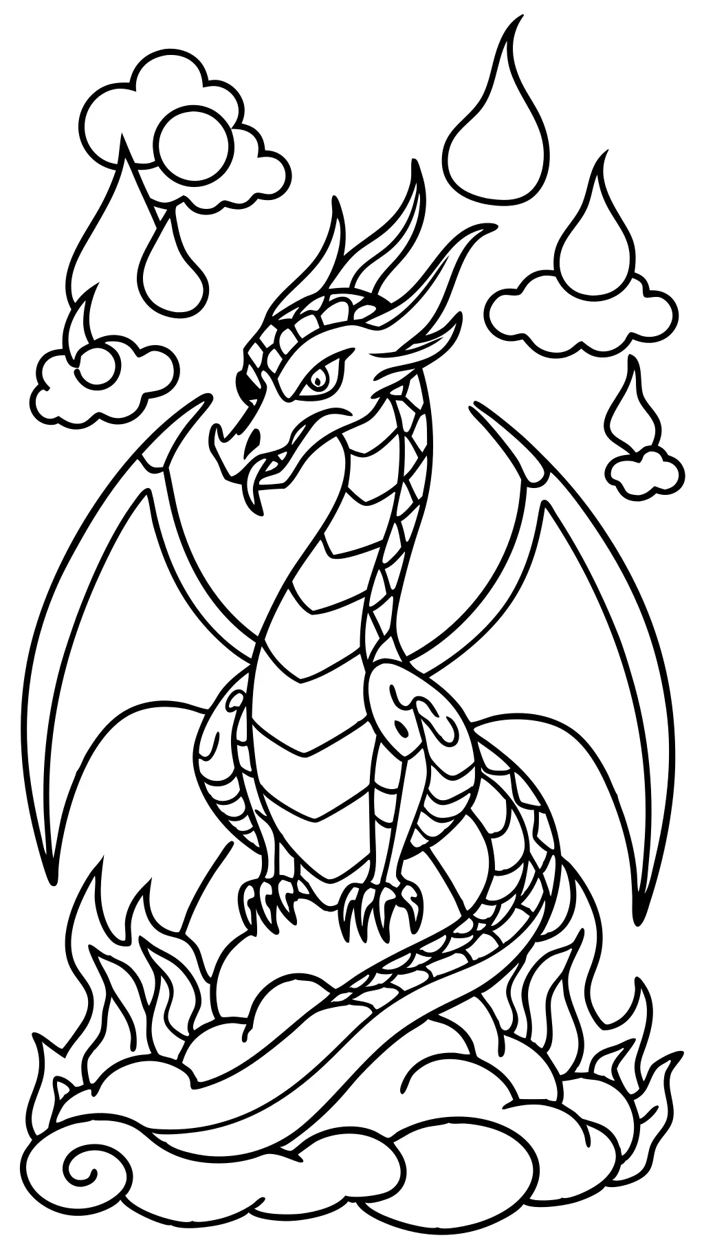 coloriages de feu de dragon